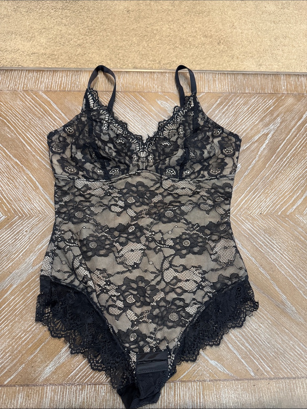 Black Lace Bodysuit Sheer Camisole - Women
